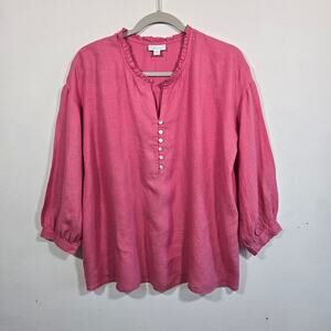 J Jill Popover Pink Blouse. Size Small.